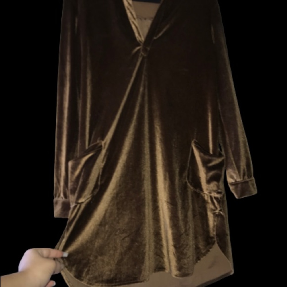 Zaful brown velvet dress